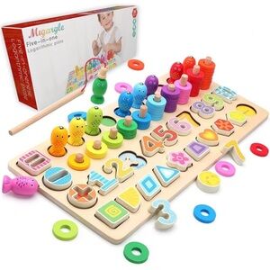 New Montessori 4-in-1 Wood Logorithmic Sorting Puzzle